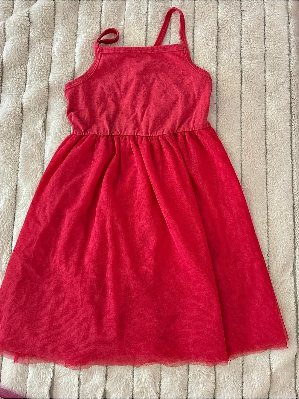 Toughskins Girls Pink Tulle Party Dress Size Medium Like New